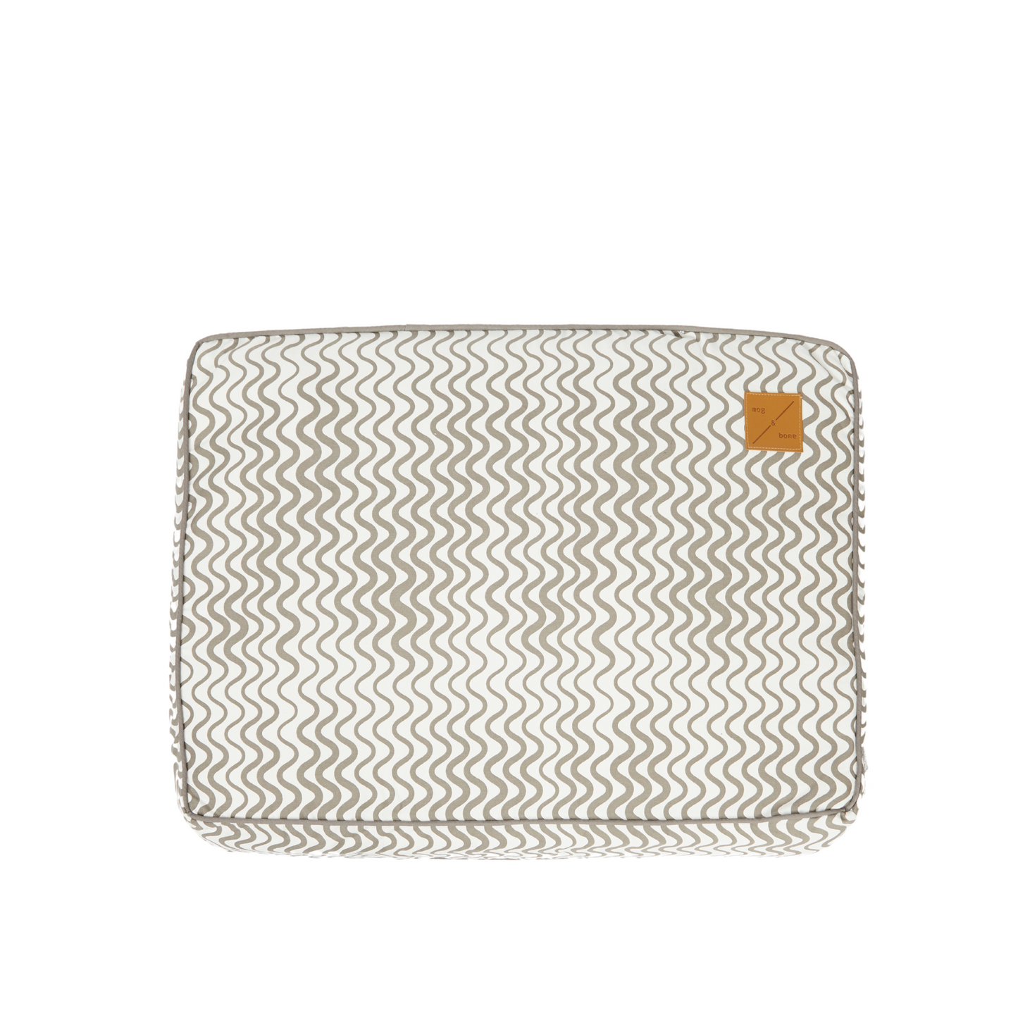 Cushion Dog Bed - Mocha Wave Print