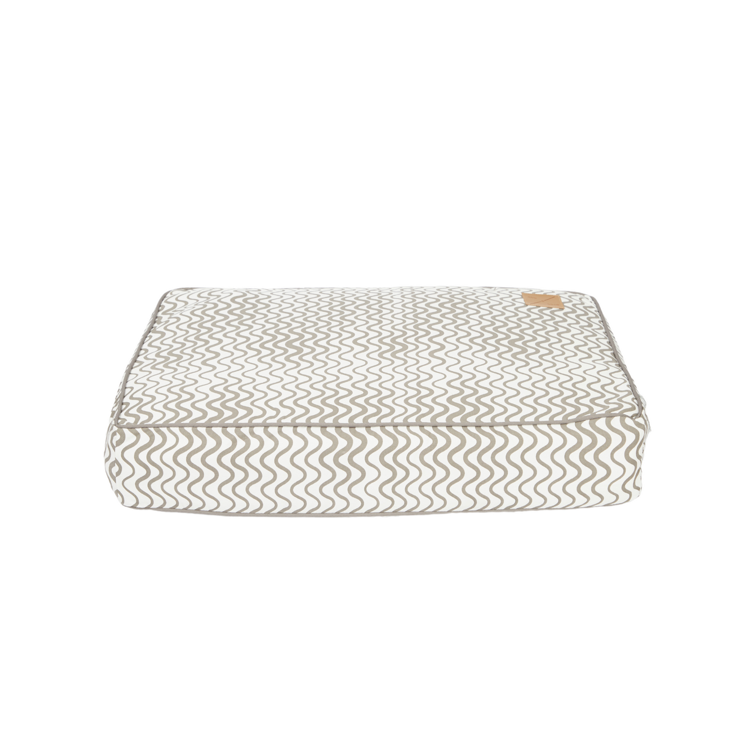 Cushion Dog Bed - Mocha Wave Print