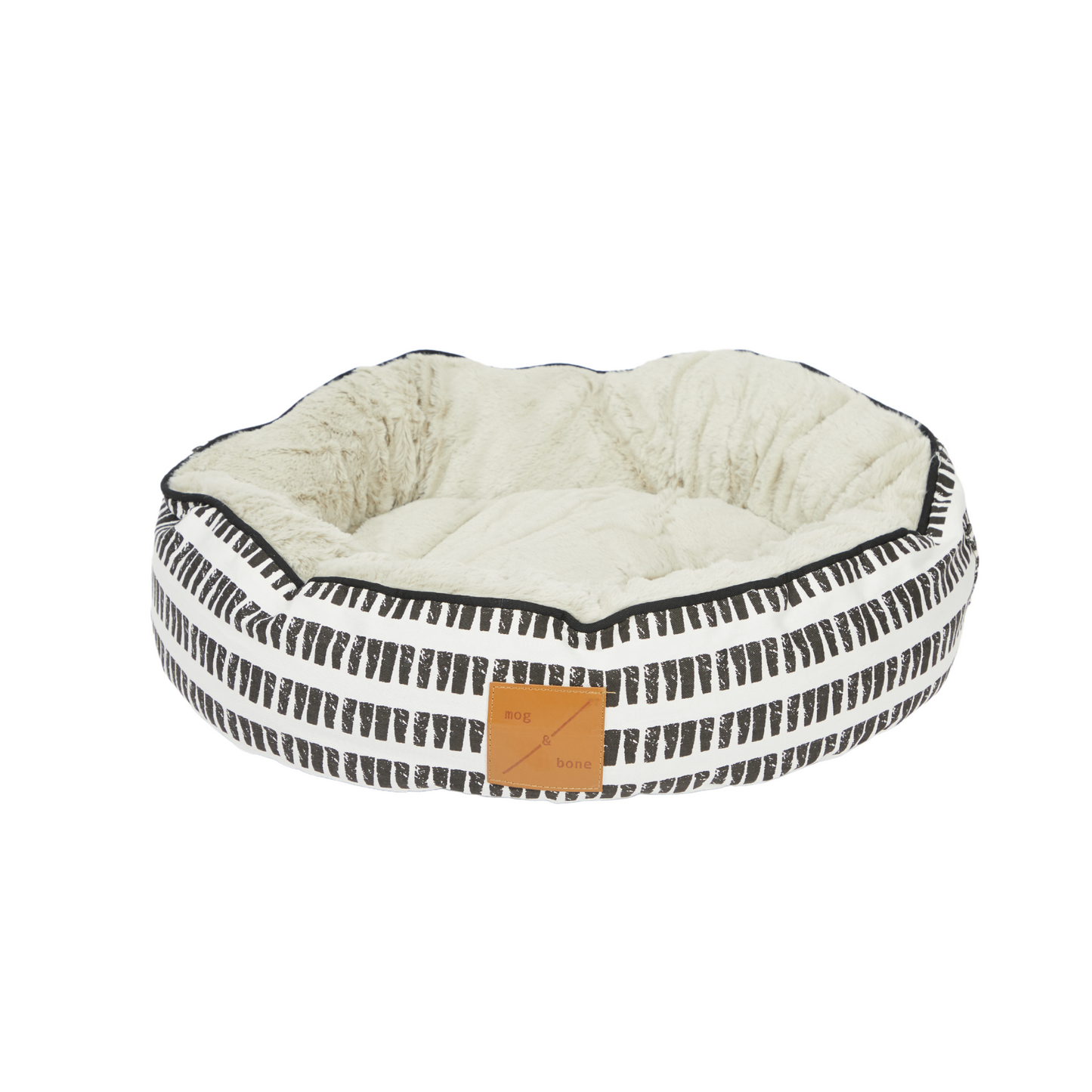 Cat Bed - Reversible - Black White Mosaic Print