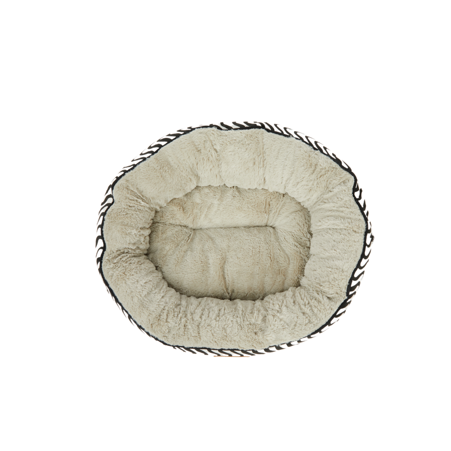 Cat Bed - Reversible - Black Wave Print