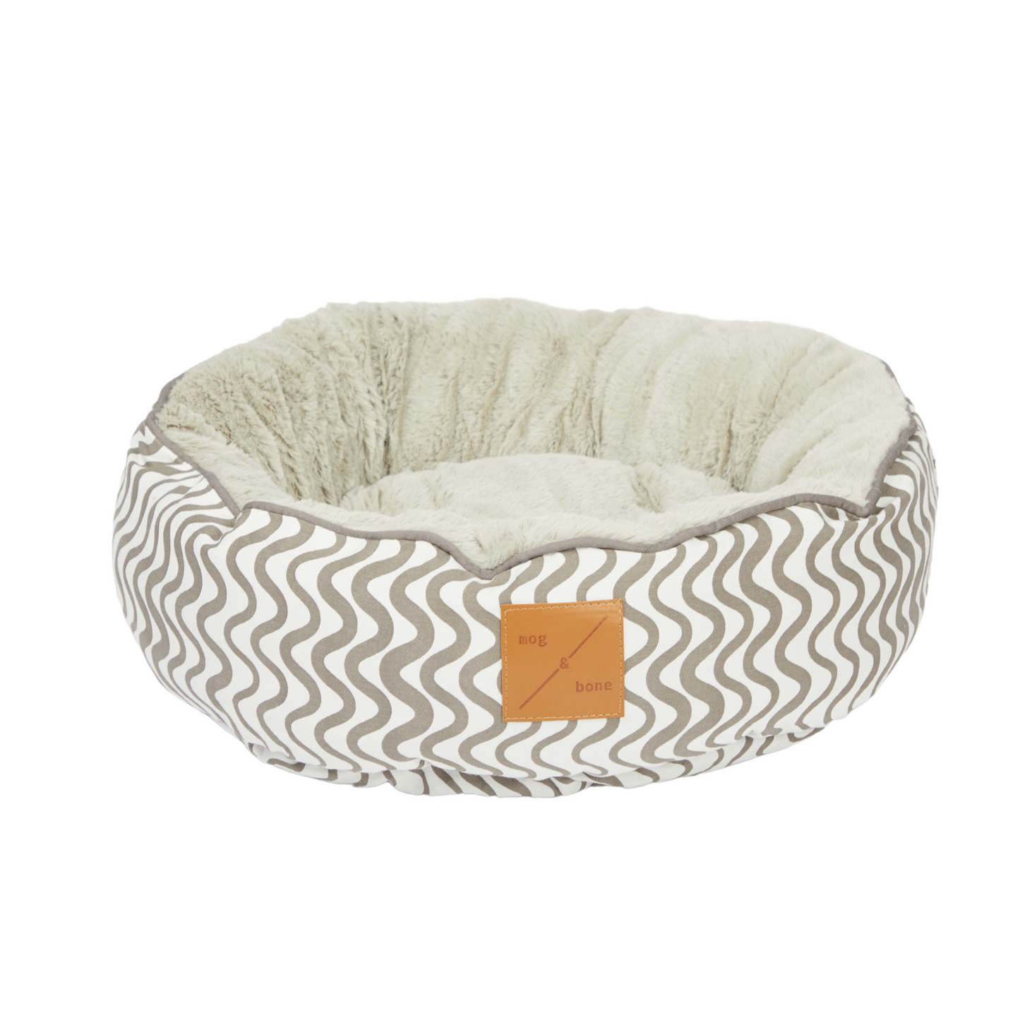 Cat Bed - Reversible - Mocha Wave Print