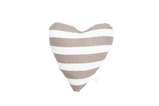 Toy - Heart Shape, soft - Latte Hamptons Stripe