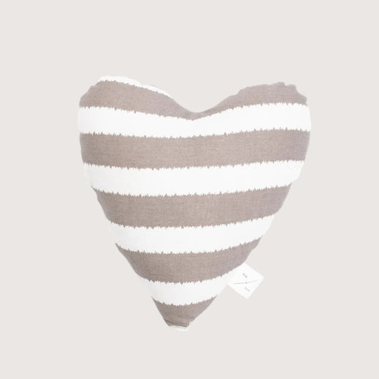 Toy - Heart Shape, soft - Latte Hamptons Stripe