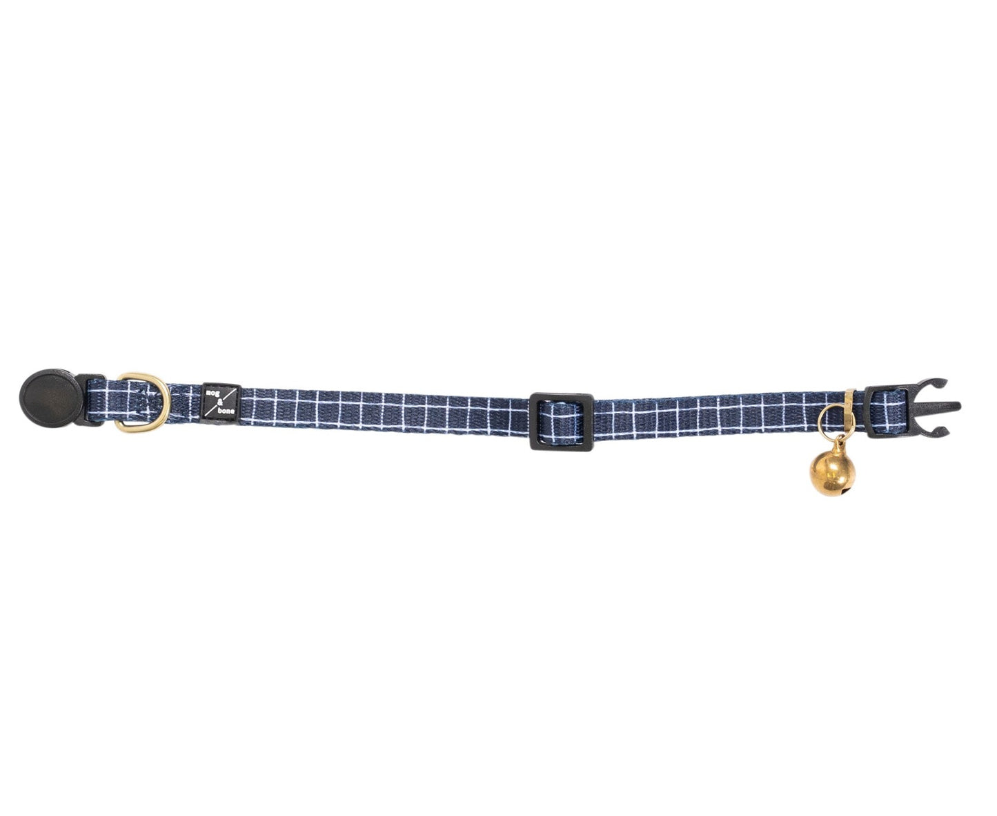 Mog and Bone Cat Collar - Navy Check Print