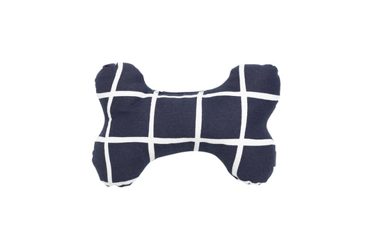 Toy - Bone Shape, soft - Navy Check Print