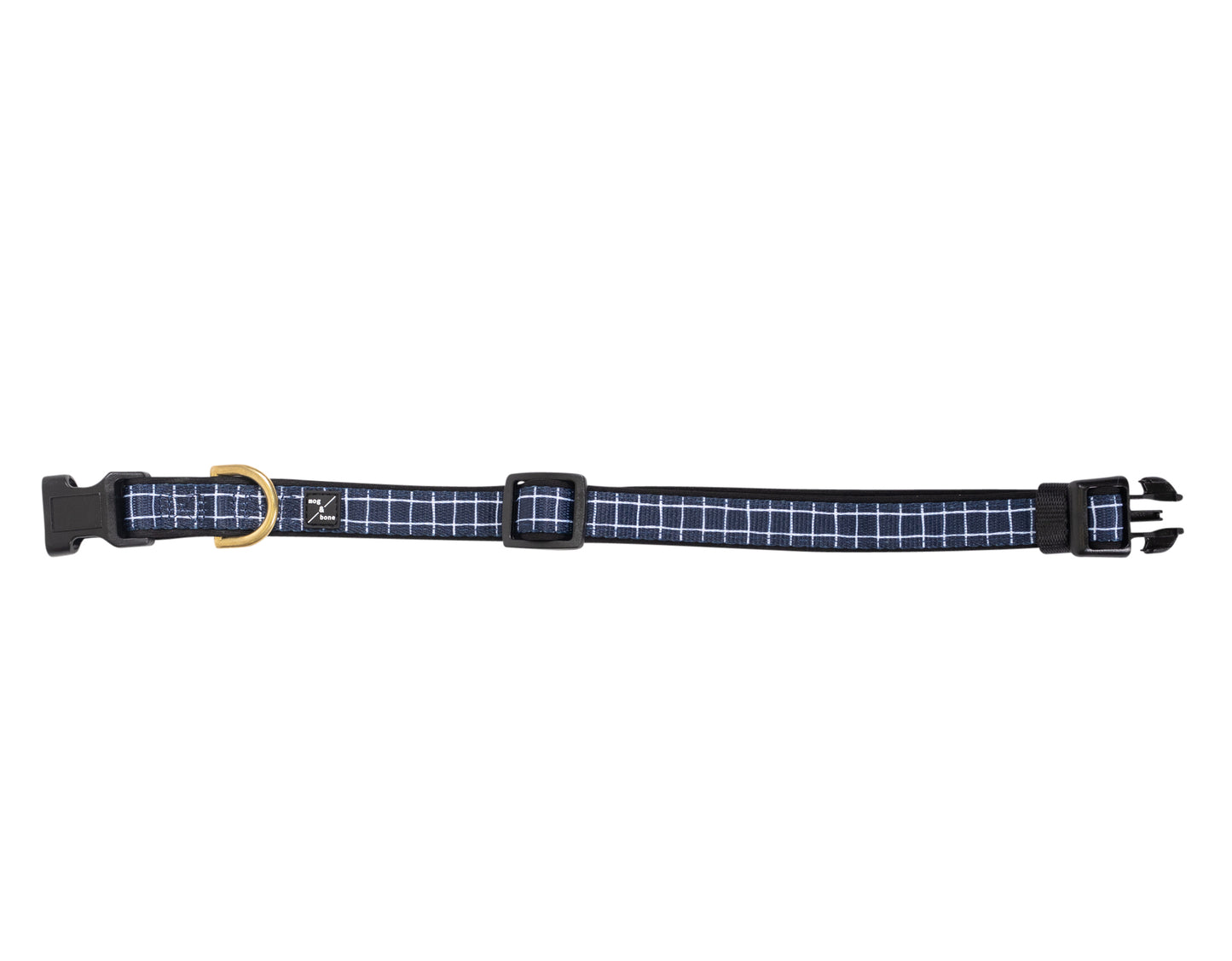 Neoprene Dog Collar - Navy Check
