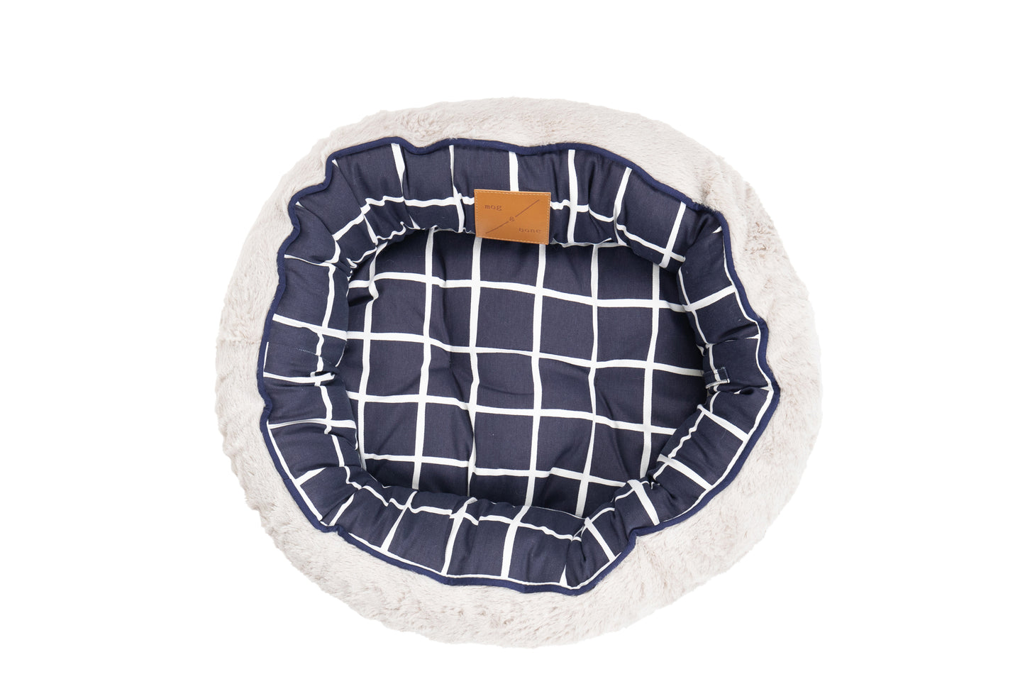 Cat Bed - Reversible - Navy Check