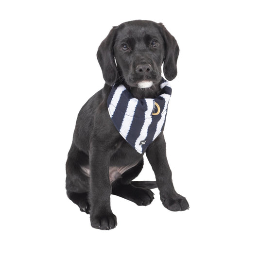 Mog and Bone Designer Dog Bandana - Navy Hamptons Stripe Print