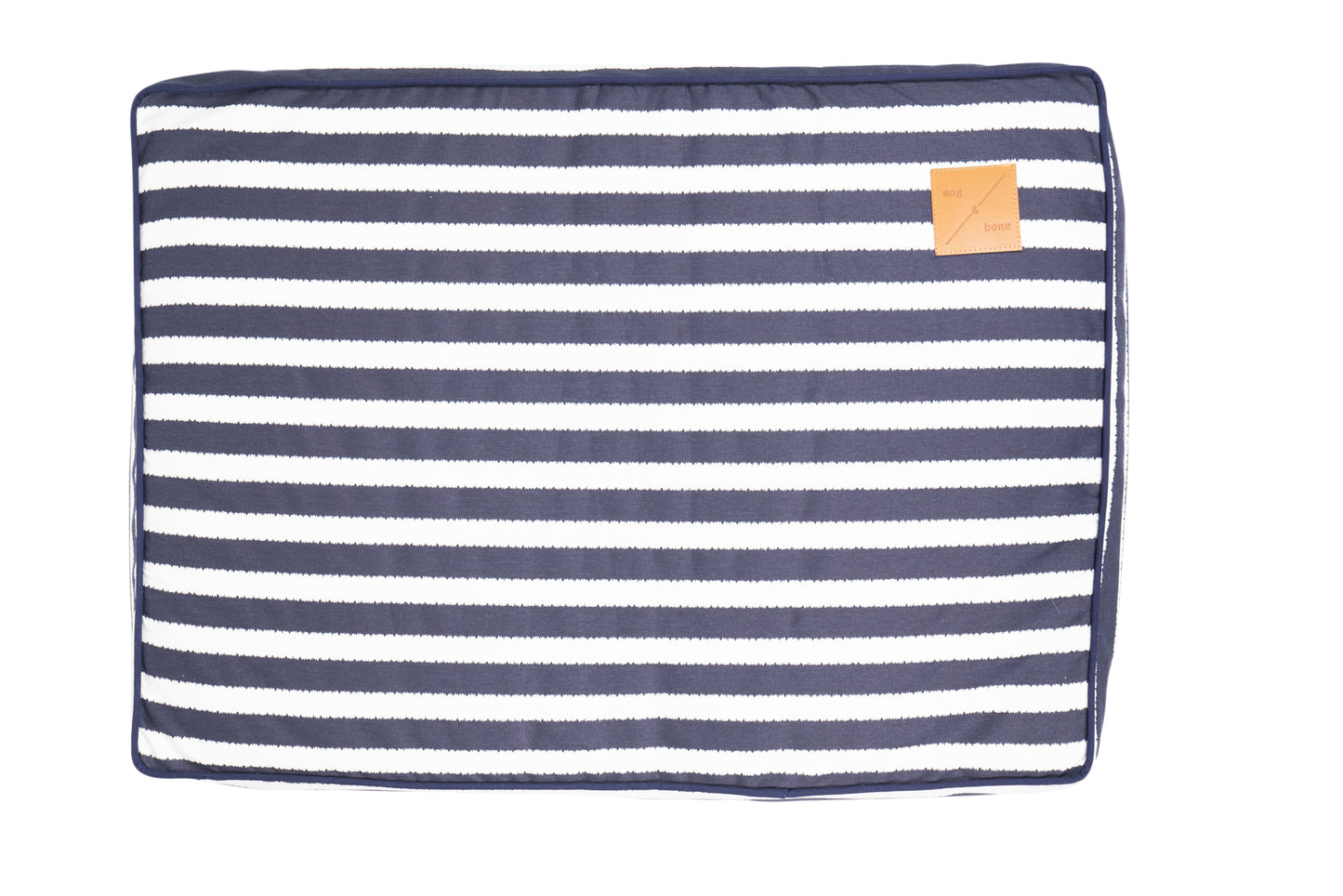 Mog and Bone Classic Cushion Dog Bed - Navy Hamptons Stripe Print