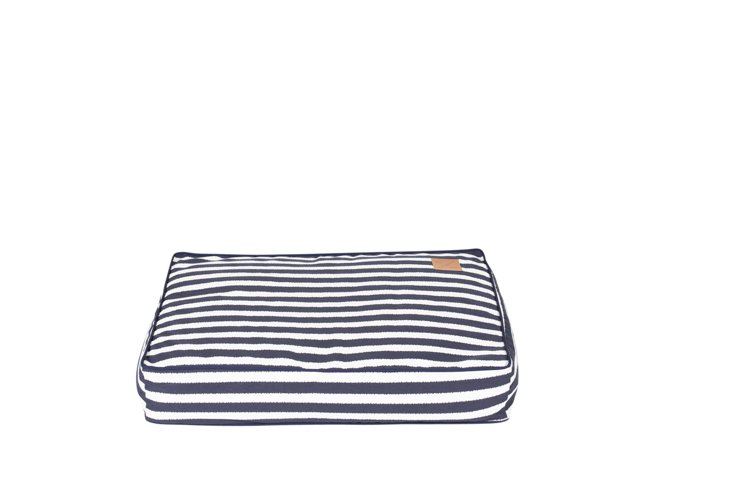 Mog and Bone Classic Cushion Dog Bed - Navy Hamptons Stripe Print