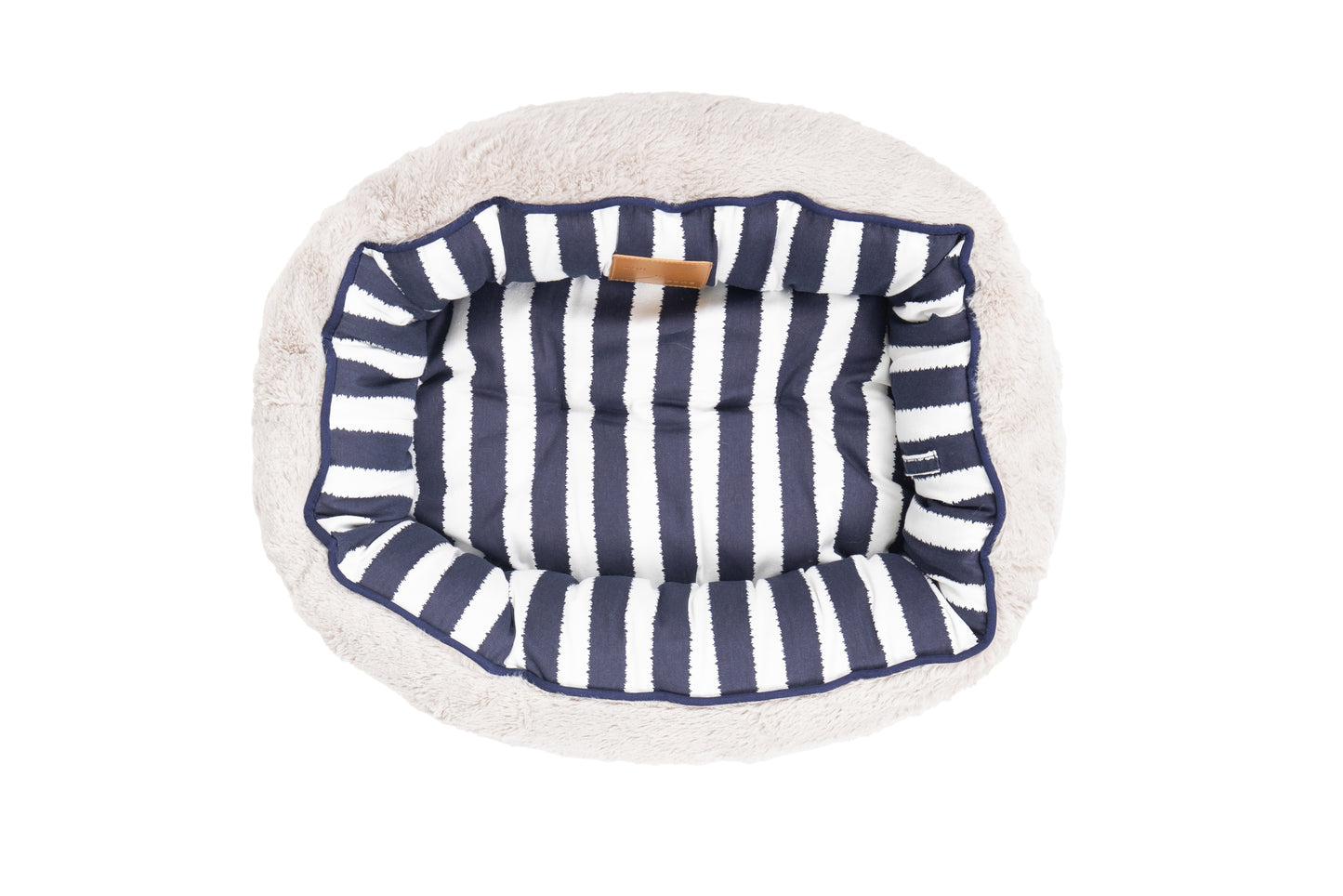 Cat Bed - Reversible - Navy Hamptons Stripe