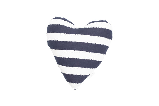 Toy - Heart Shape, soft - Navy  Hamptons Stripe