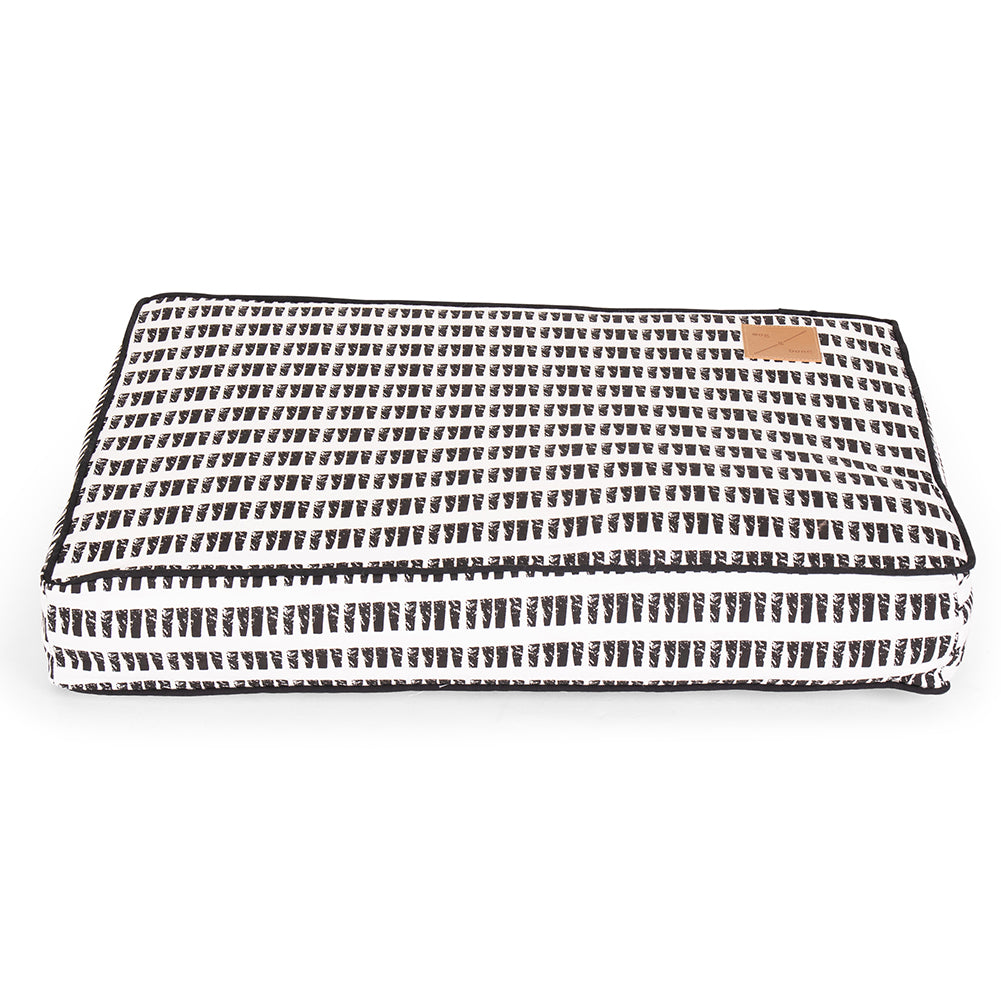 Mog and Bone Classic Cushion Dog Bed - Black Mosaic Print