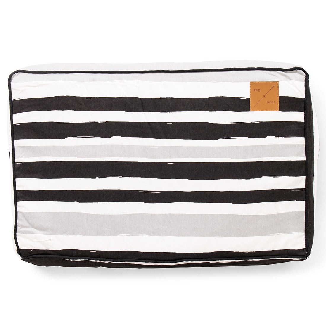 Mog and Bone Classic Cushion Dog Bed - Pebble Black Brush Stroke Print