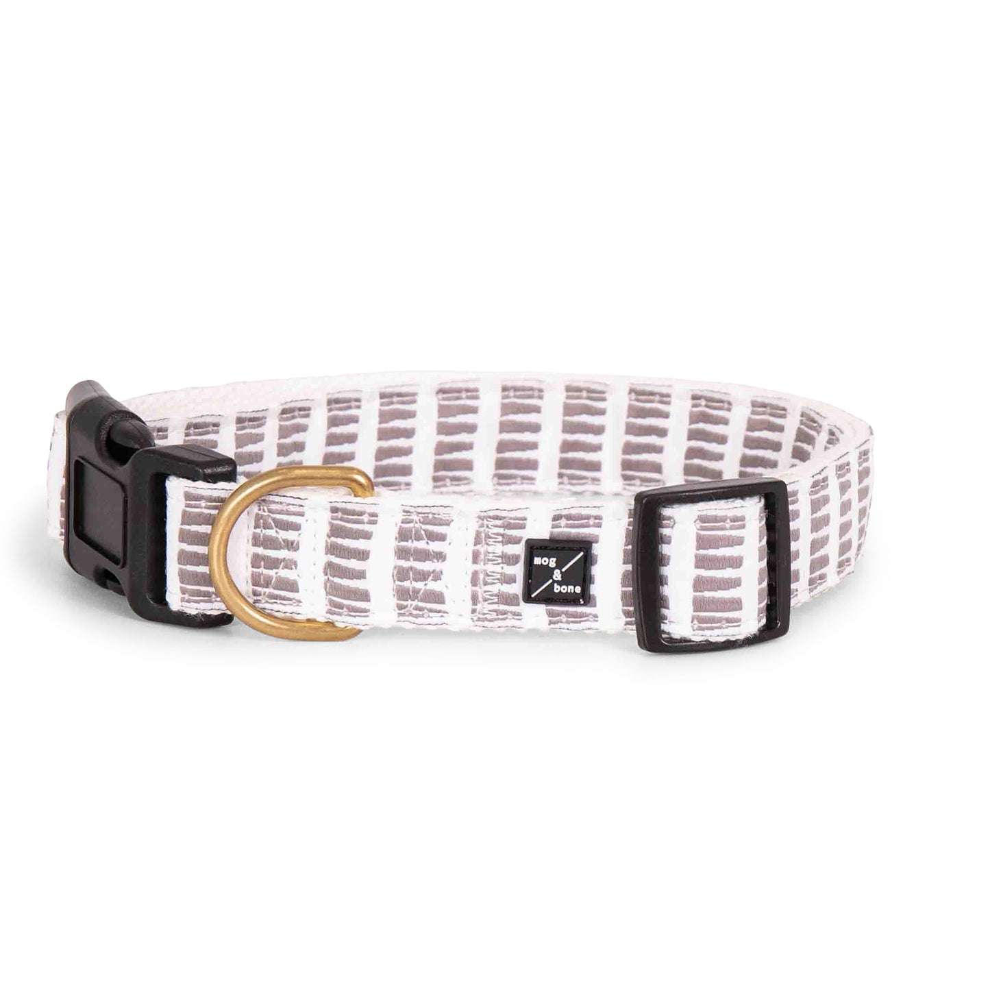 Hemp Dog Collar - Latte Mosaic Print