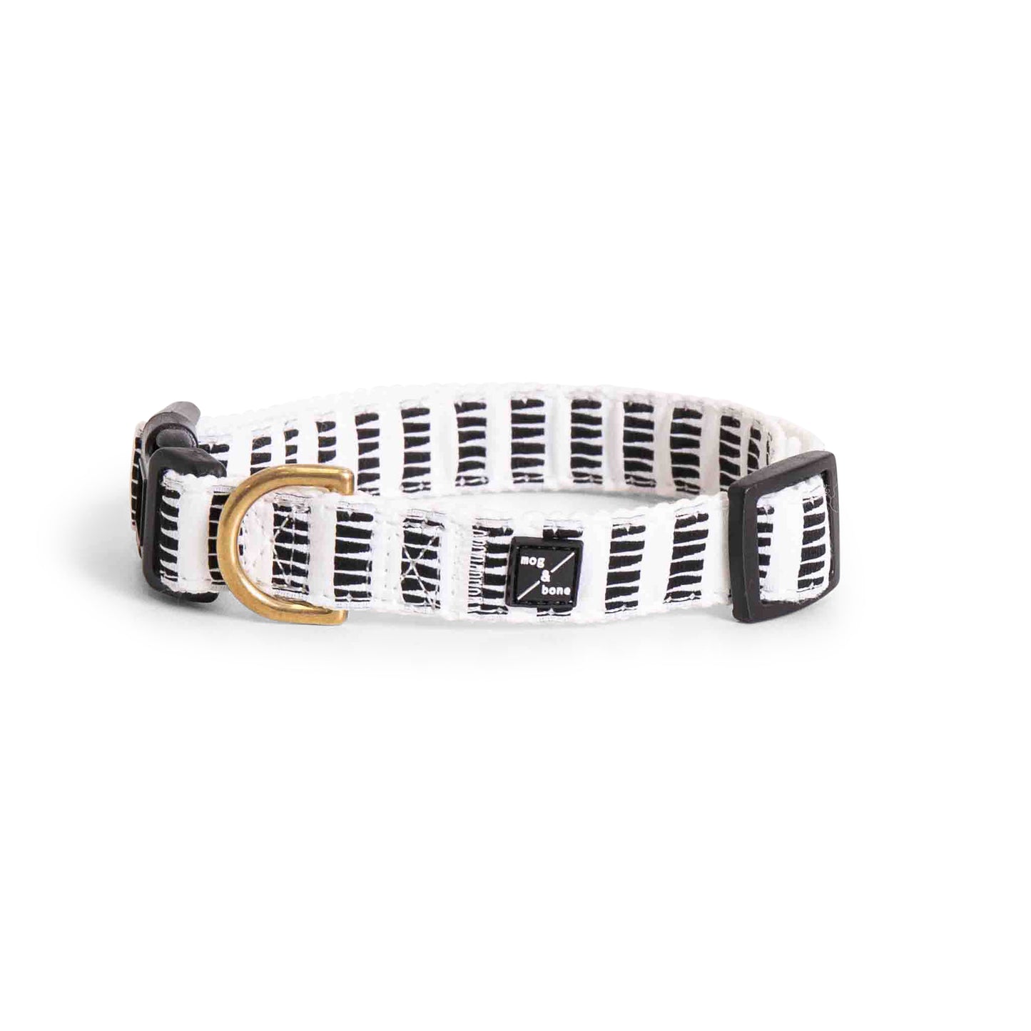 Hemp Dog Collar - Black Mosaic Print