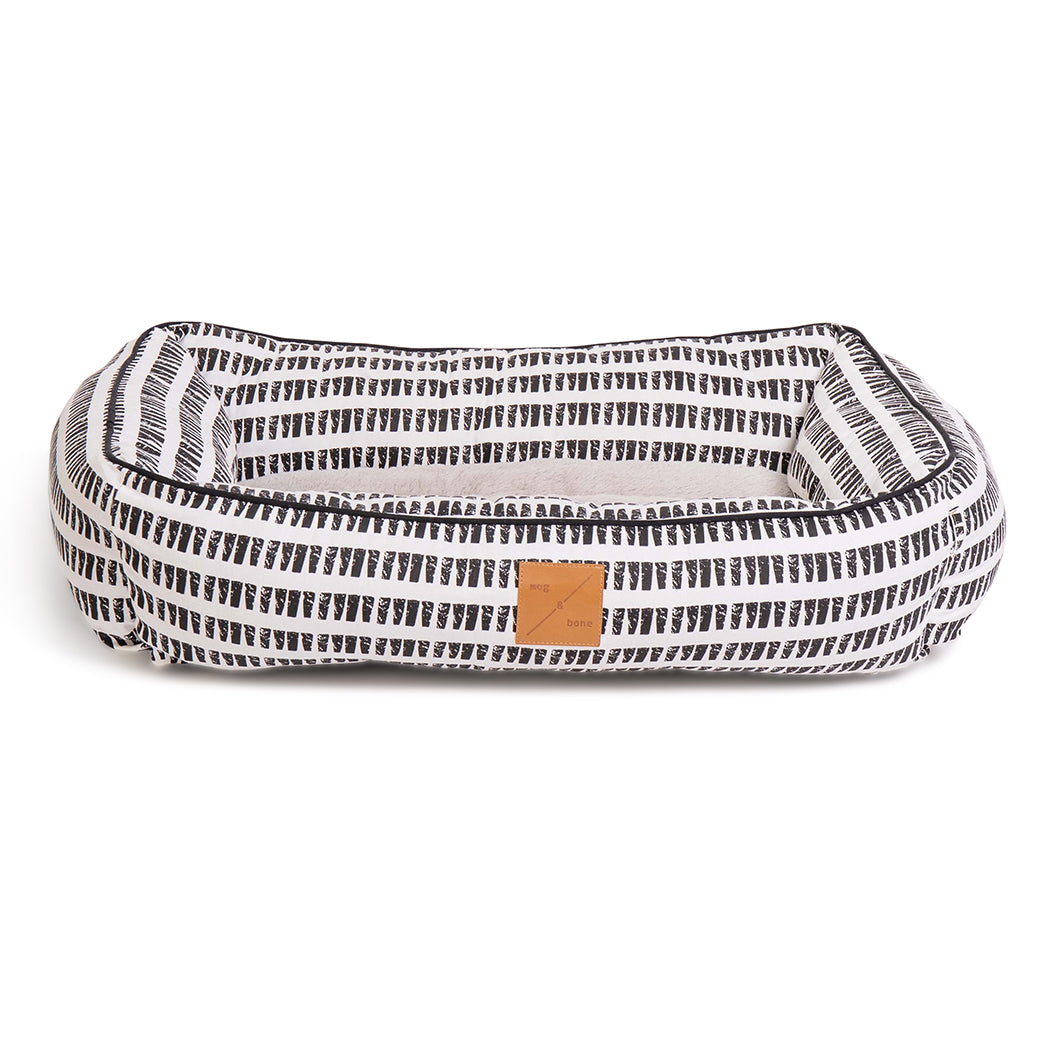Mog & Bone Pet Products Bolster Dog Bed - Black White Mosaic Print