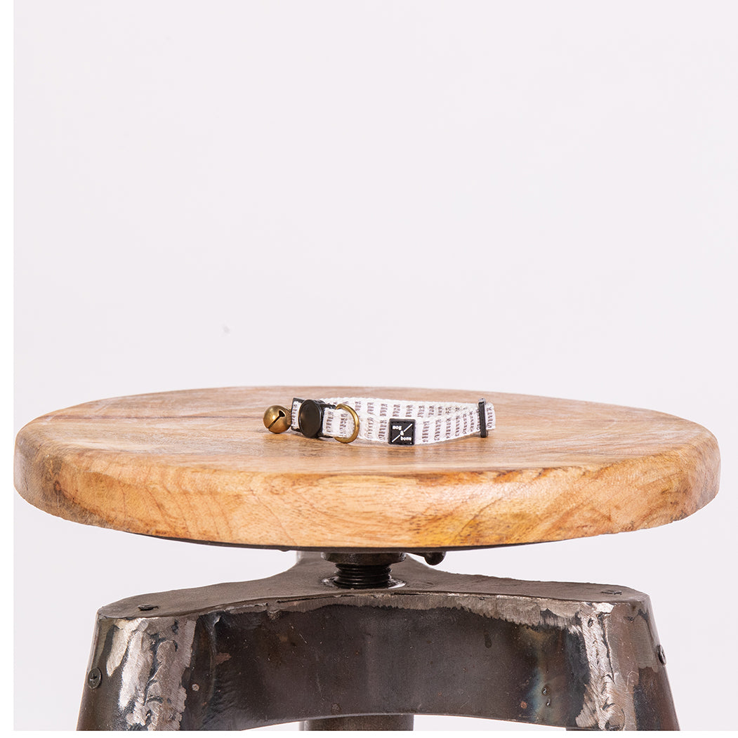 Cat Collar - Hemp - Latte Mosaic Print