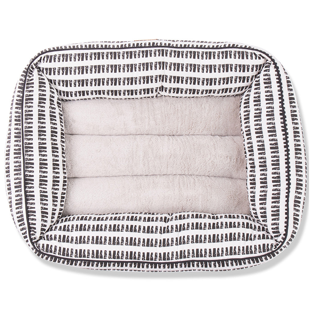 Mog & Bone Pet Products Bolster Dog Bed - Black White Mosaic Print