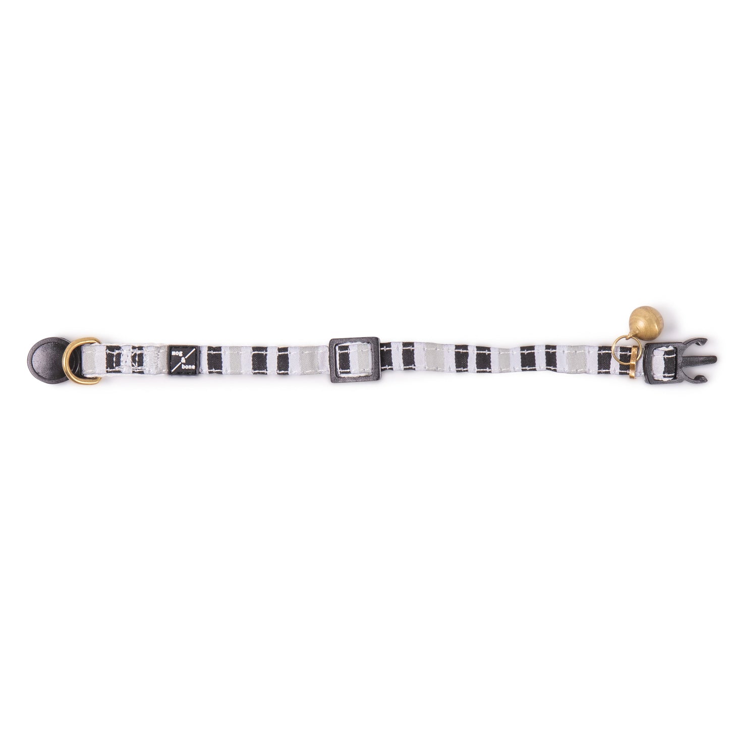 Cat Collar - Hemp - Pebble Black Brush Stroke Print