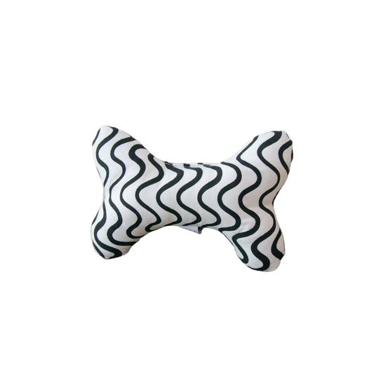 Toy - Bone Shape, soft - Black Wave Print