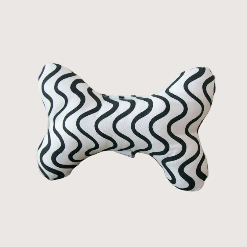 Toy - Bone Shape, soft - Black Wave Print