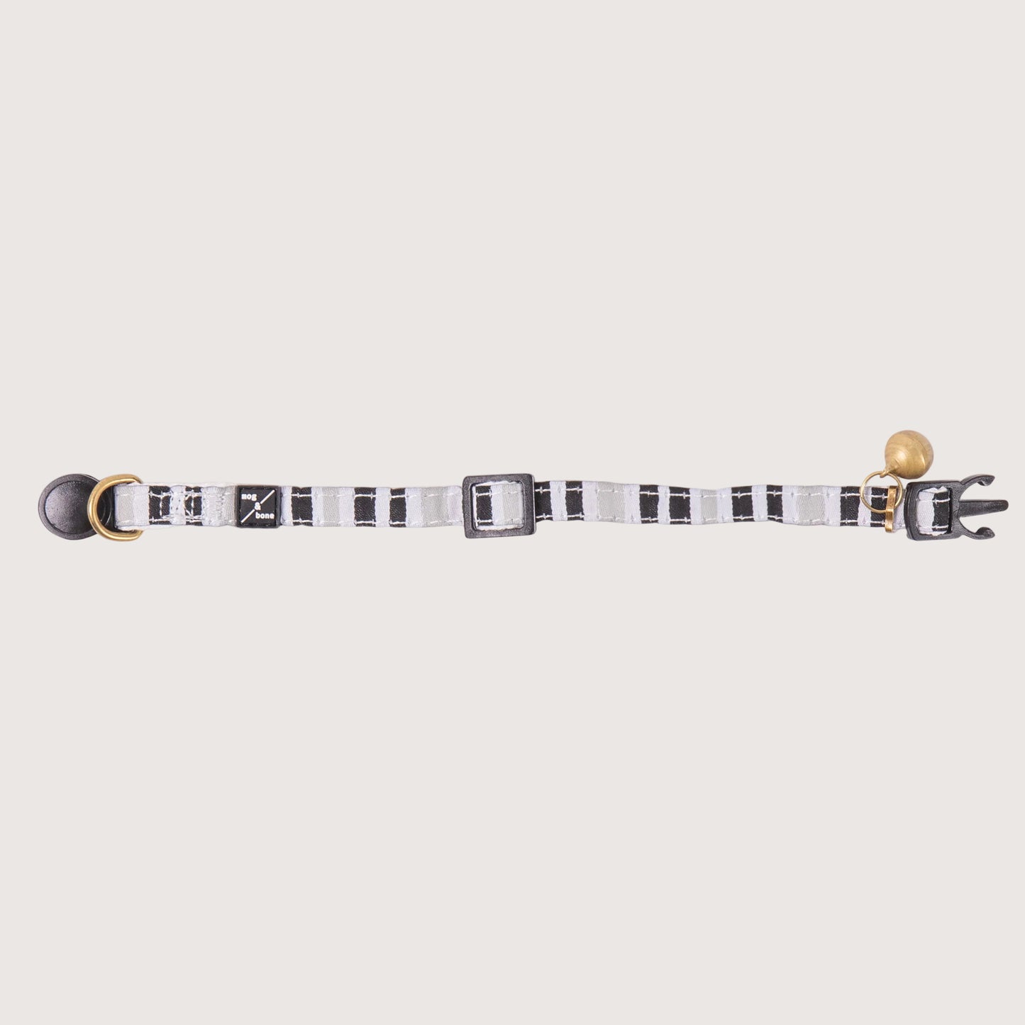 Cat Collar - Hemp - Pebble Black Brush Stroke Print