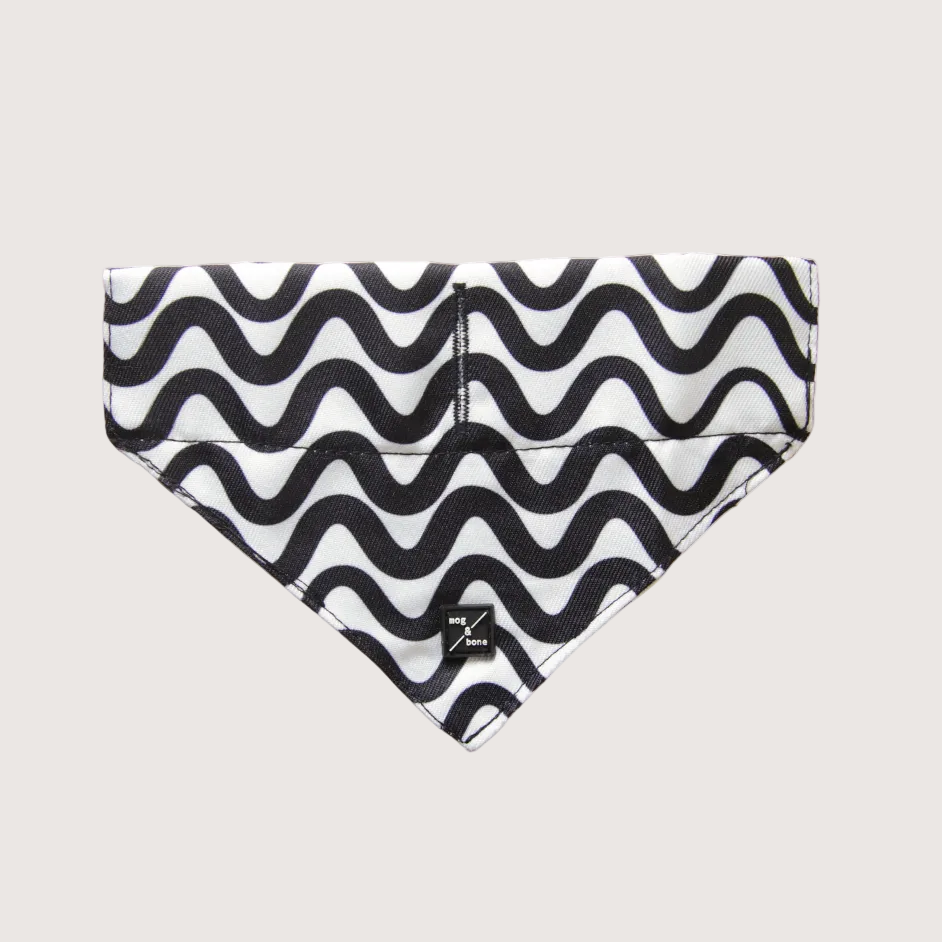 Mog and Bone Dog Bandana - Black Wave