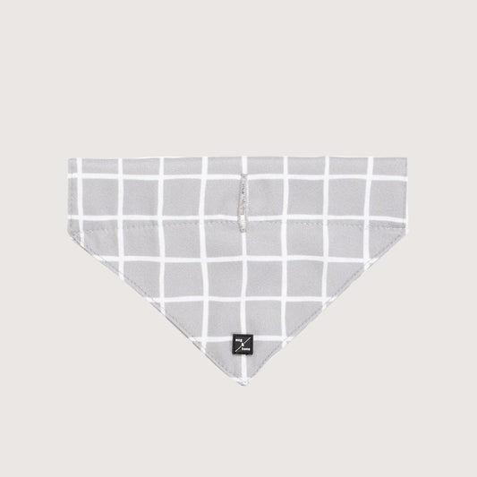 Mog and Bone Designer Dog Bandana - Grey Check Print