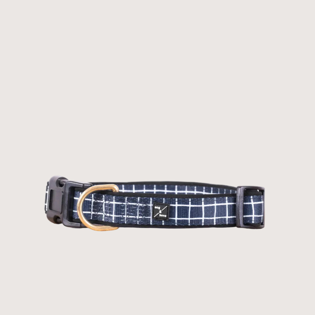 Neoprene Dog Collar - Navy Check