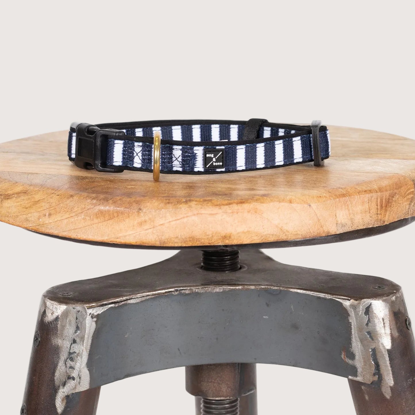 Neoprene Dog Collar - Navy Hamptons Stripe