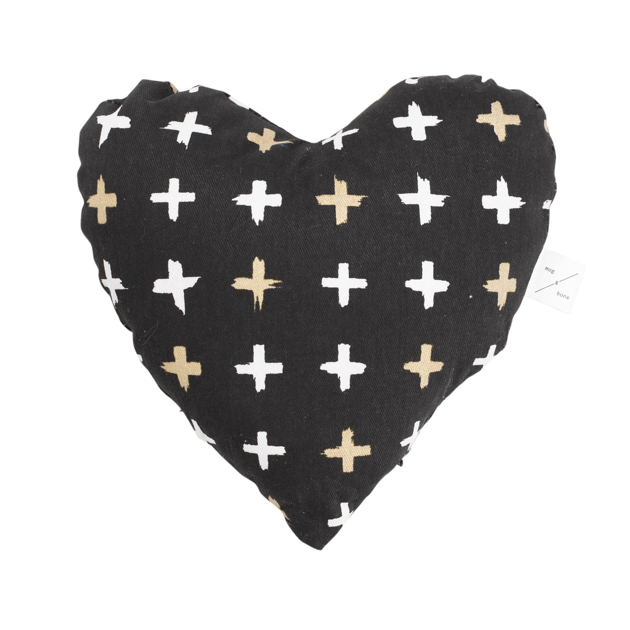 Toy - Heart Shaped, soft - Black Metallic Cross Print