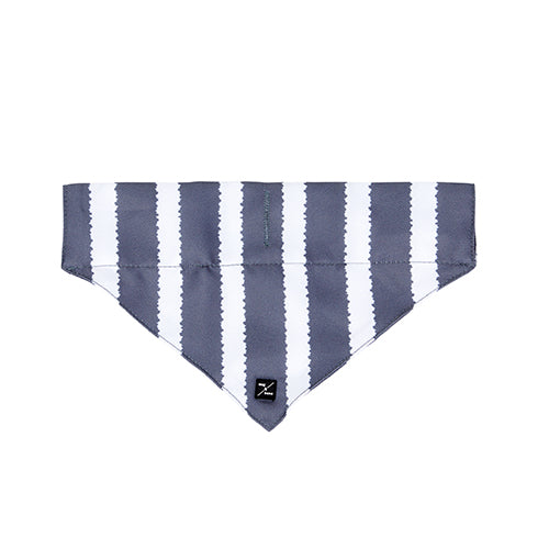 Mog and Bone Designer Dog Bandana - Charcoal Hamptons Stripe