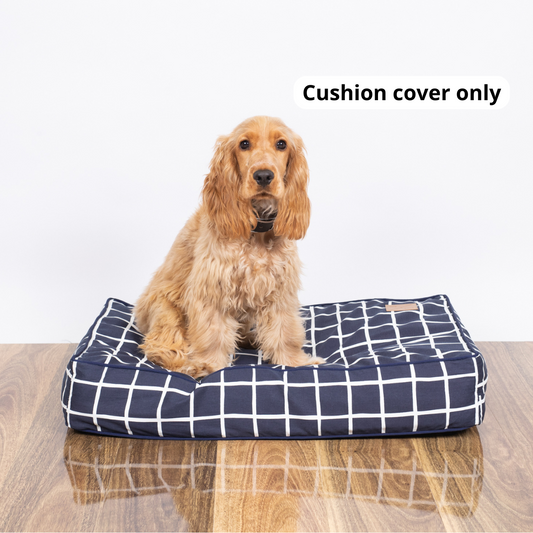 Classic Cushion Bed Cover Navy Check