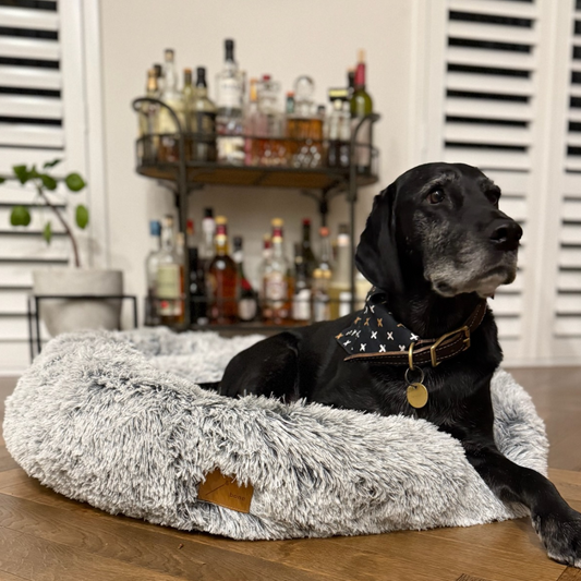 Anti-anxiety Soothing Circular Dog Bed - Soft Mocha