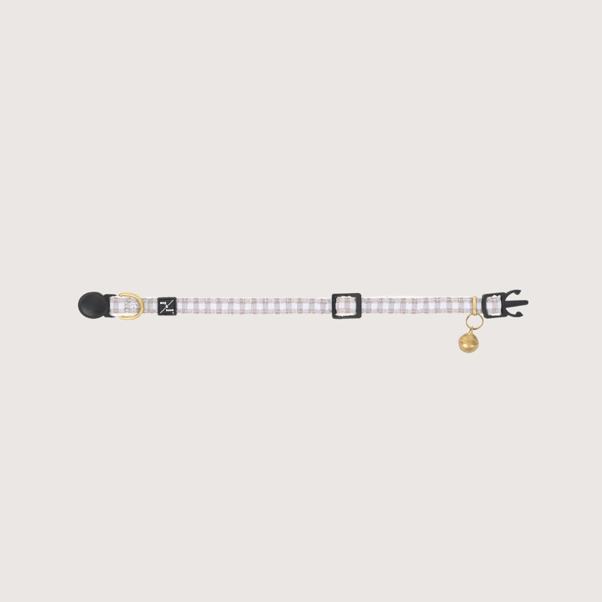 Cat Collar - Hemp - Mocha Gingham Print