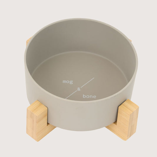 Bamboo Dog Bowl - Single with Stand - Mocha