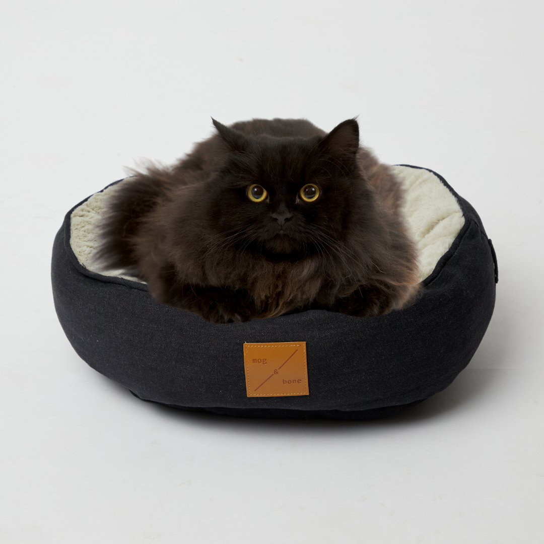 Cat Bed - Reversible - Black Denim