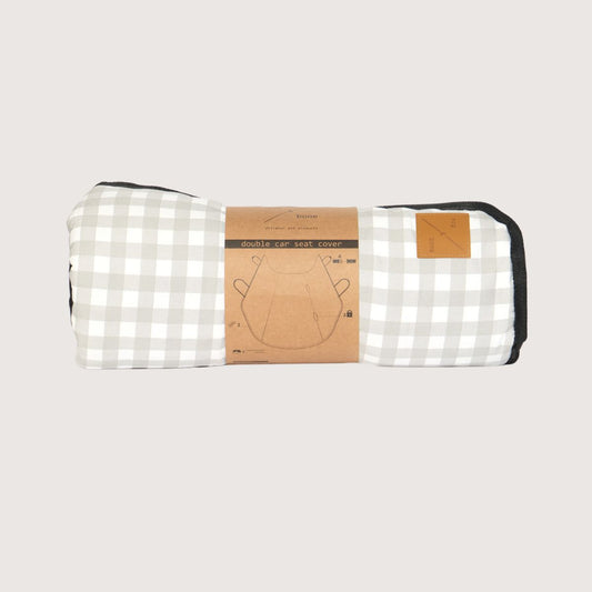 Dog Car Seat Cover - Grey Gingham Print