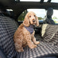 Dog Car Seat Cover - Mocha/ Black Gingham Print