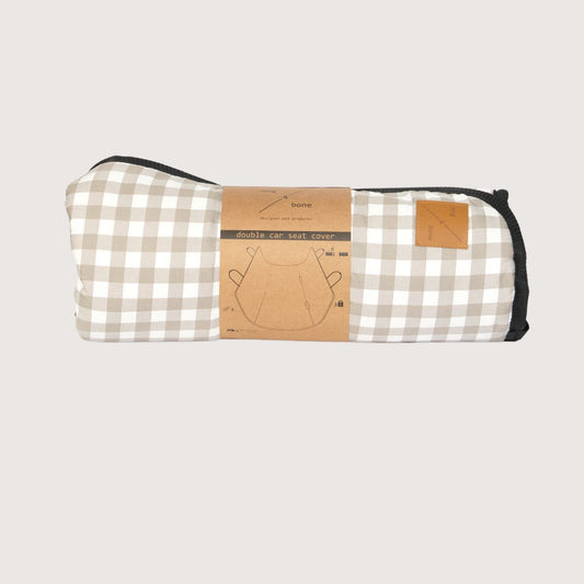 Dog Car Seat Cover - Mocha Gingham Print