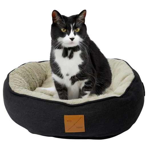 Cat Bed - Reversible - Black Denim