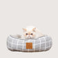 Cat Bed - Reversible - Grey Check Print