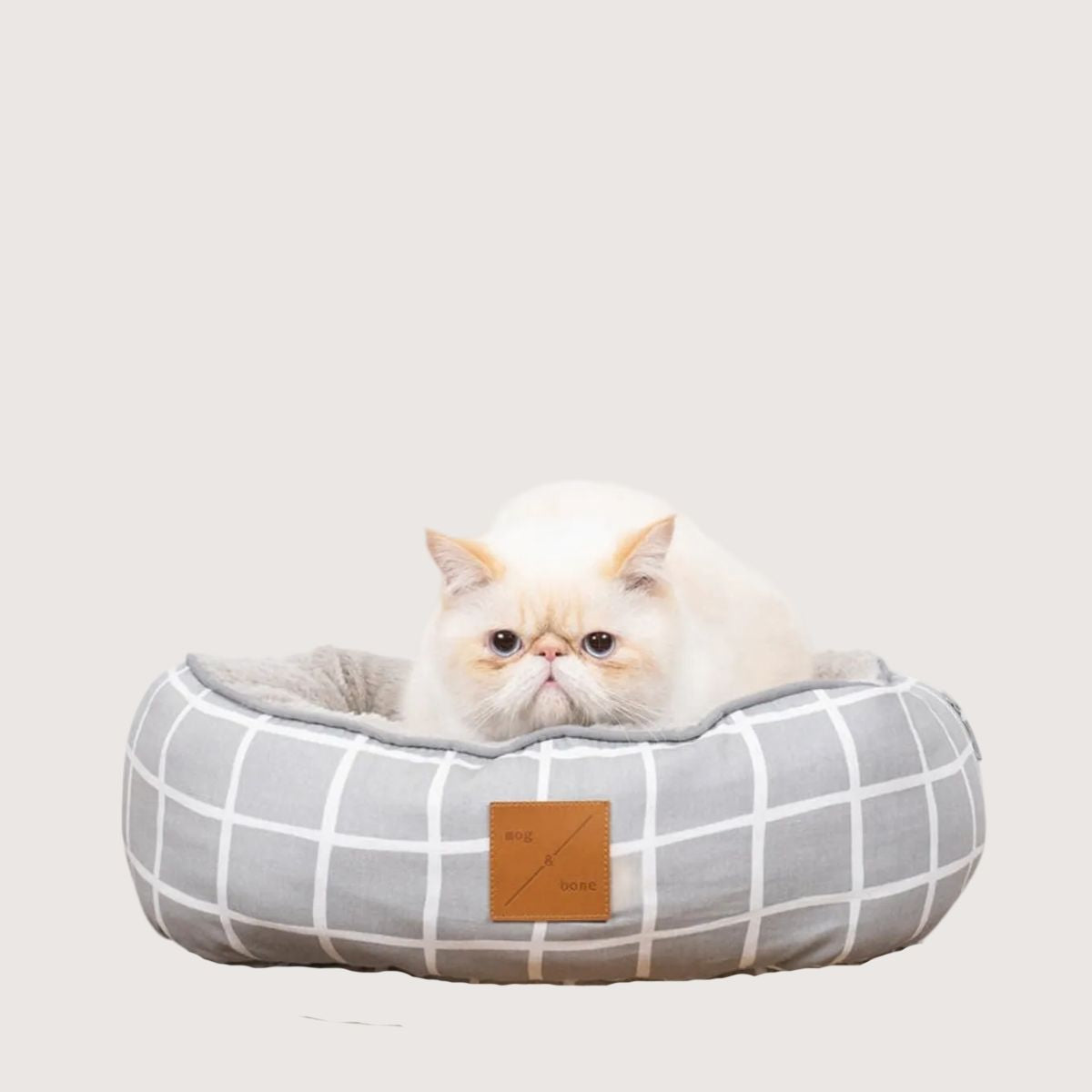Cat Bed - Reversible - Grey Check Print