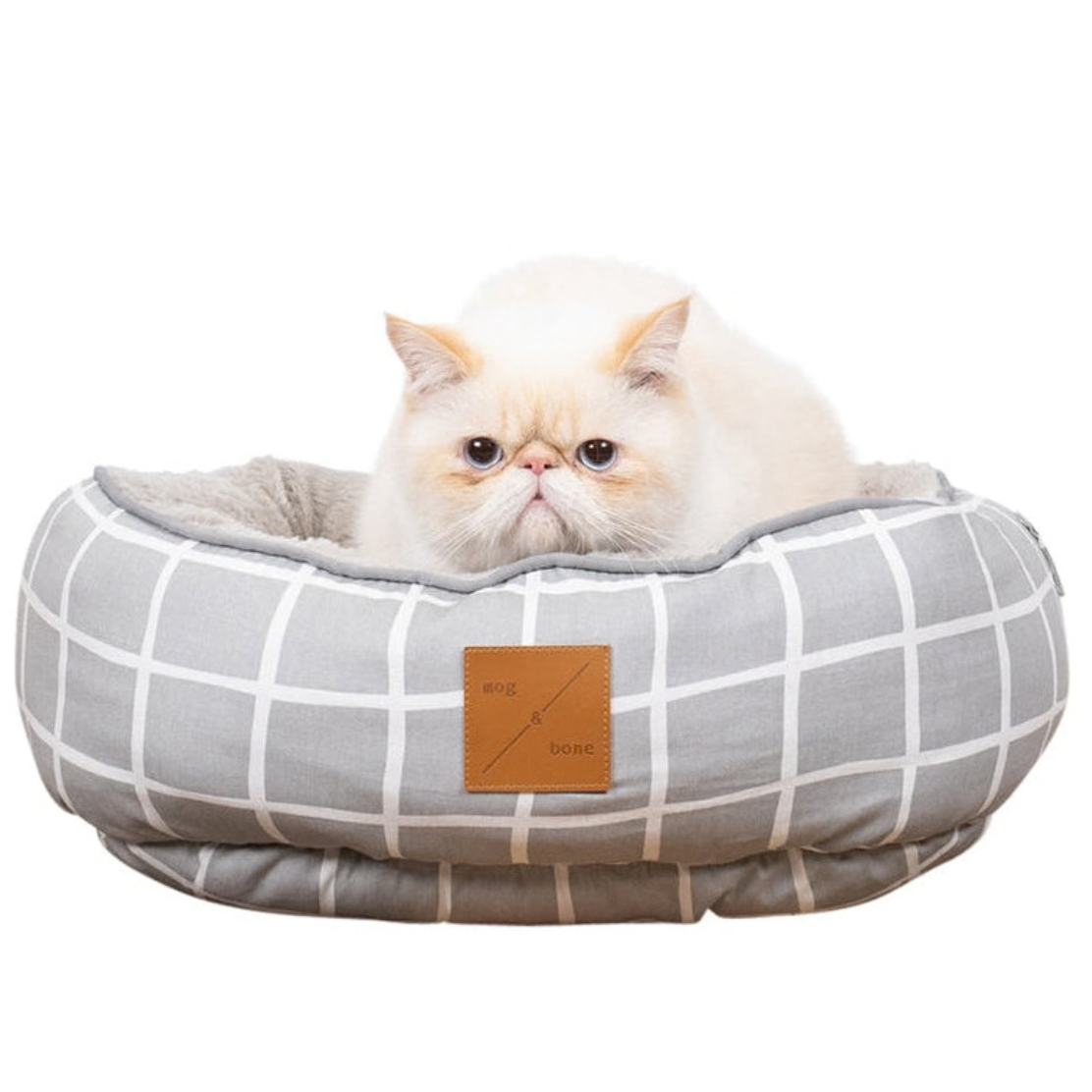 Cat Bed - Reversible - Grey Check