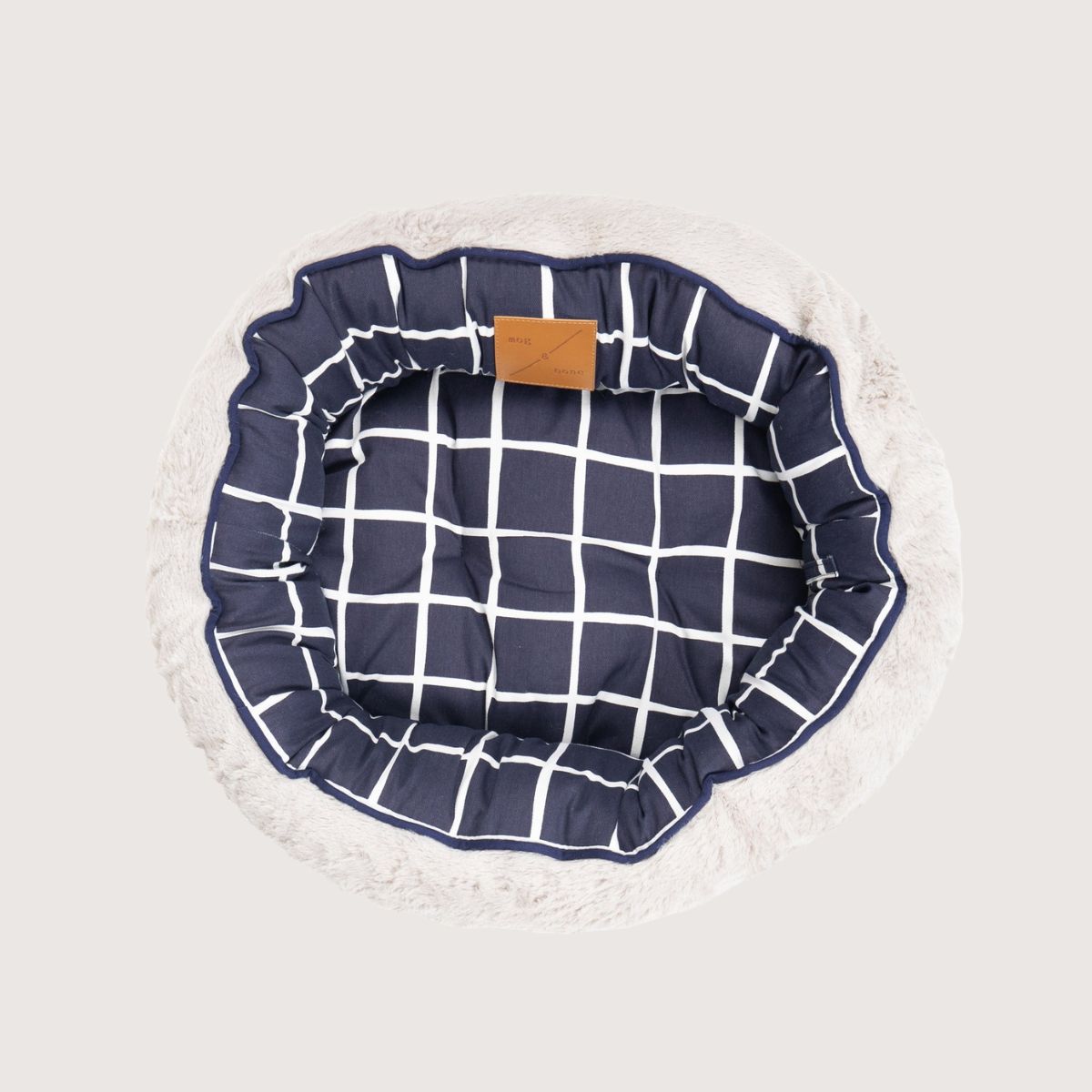 Cat Bed - Reversible - Navy Check Print