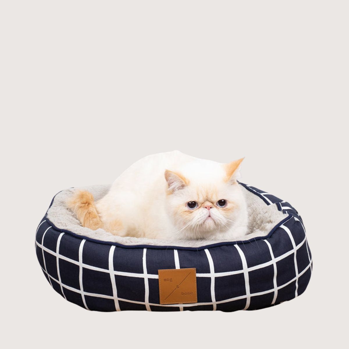 Cat Bed - Reversible - Navy Check Print