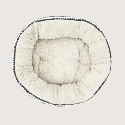 Cat Bed - Reversible - Black White Mosaic Print
