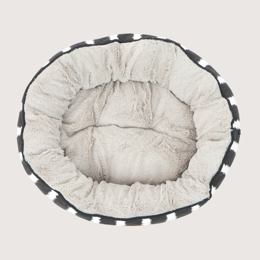 Cat Bed - Reversible - Black Artisan Print