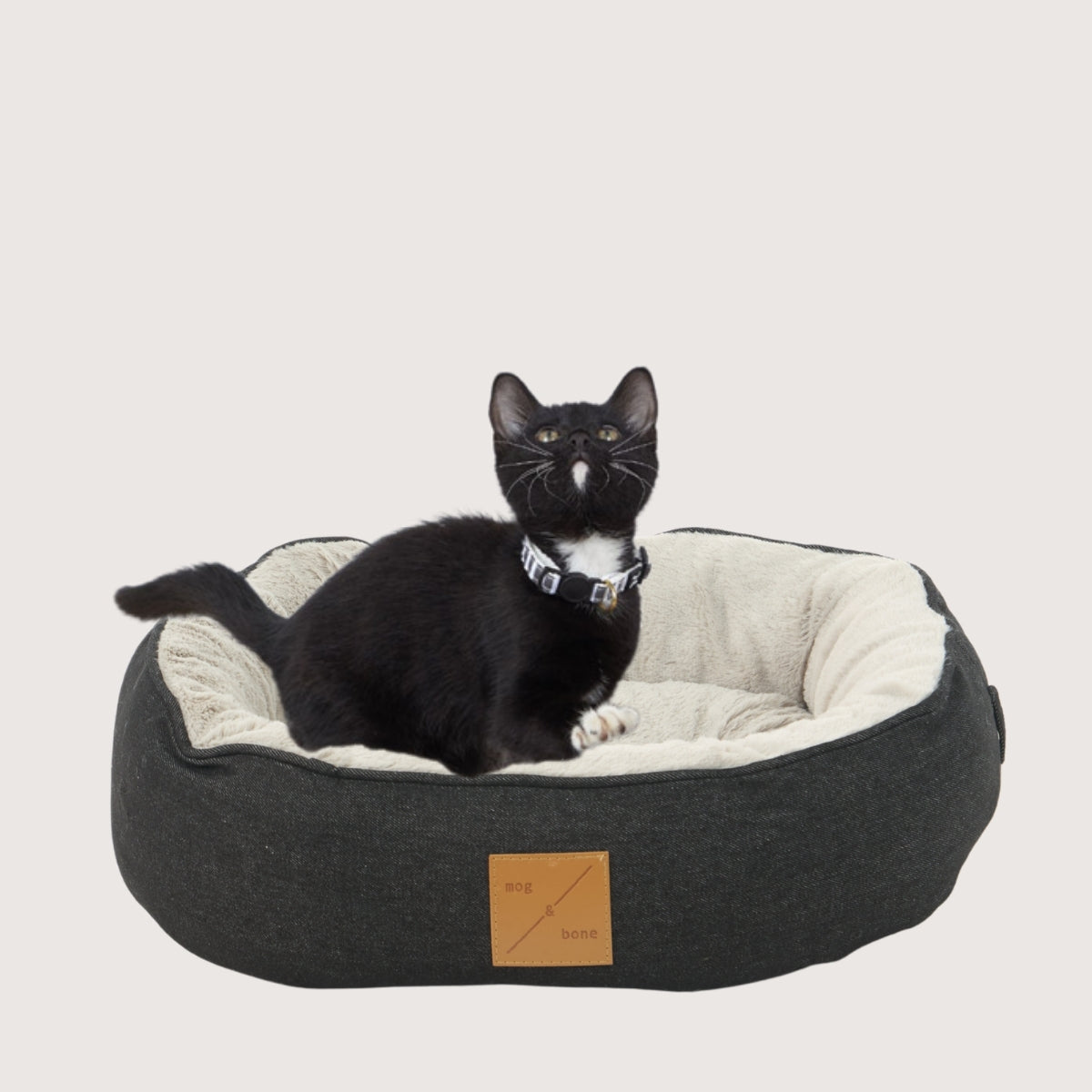Cat Bed - Reversible - Black Denim